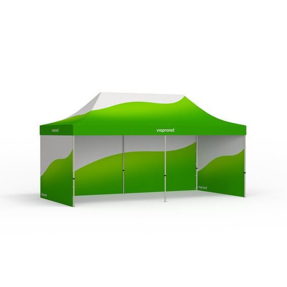 Tente pliable Basic, impression personnalisée du toit et des 3 cloisons pleines