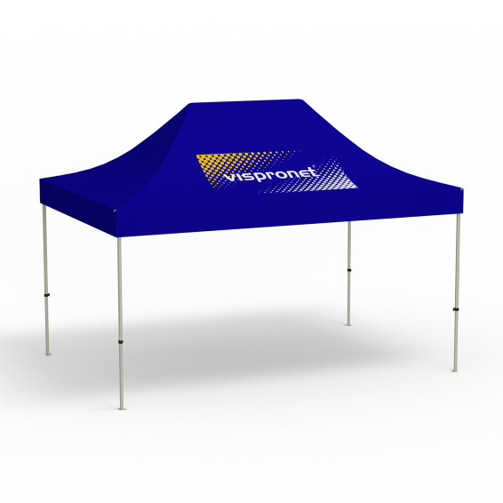 Pavillon pliable Basic, 3 x 4,5 m, bleu, toit 1 logo imprimé (Côté 1)