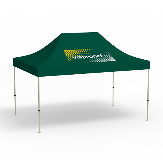 Pavillon pliable Basic, 3 x 4,5 m, vert, toit 1 logo imprimé (Côté 1)