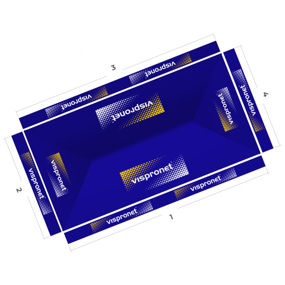 Pavillon pliable 3 x 6 m vue d'en haut