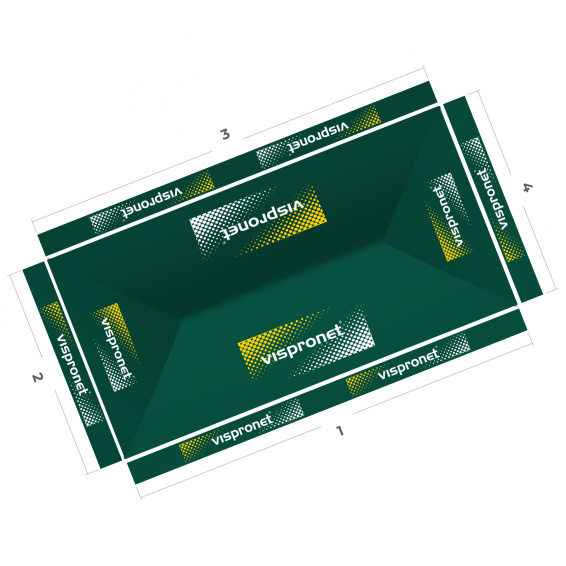 Pavillon pliable 3 x 6 m vue d'en haut