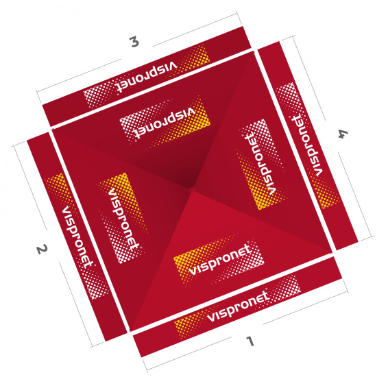 Pavillon pliable 3 x 3 m, vue de dessus