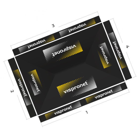 Pavillon pliable Basic 3 x 4,5 m, vue de dessus