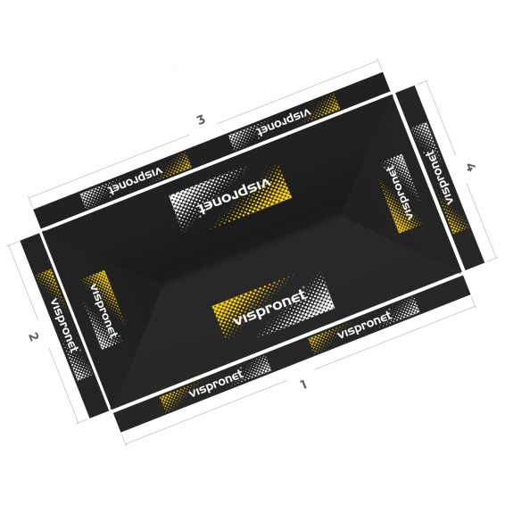 Pavillon pliable 3 x 6 m vue d'en haut
