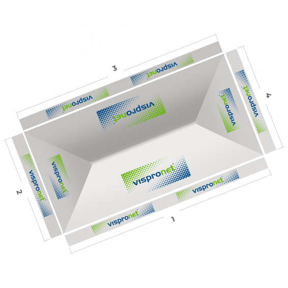 Pavillon pliable 3 x 6 m vue d'en haut