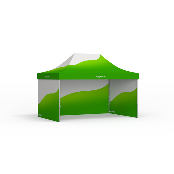 Tente pliable Select, impression personnalisée du toit et des 3 cloisons pleines