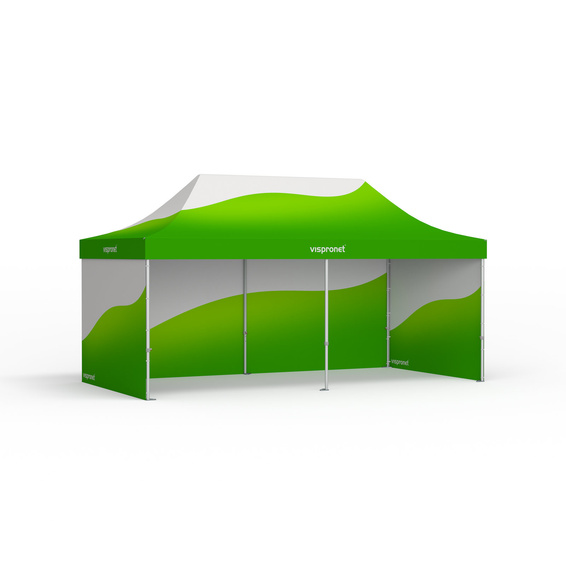 Tente pliable Select, impression personnalisée du toit et des 3 cloisons pleines