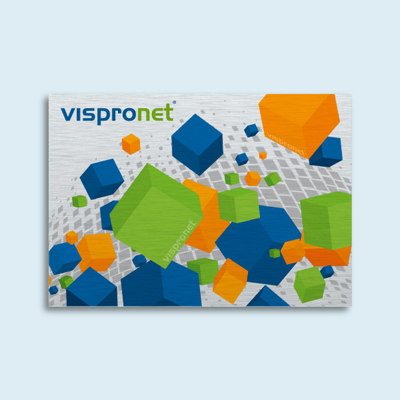 Impression sur composite aluminium, argent brossé - paysage