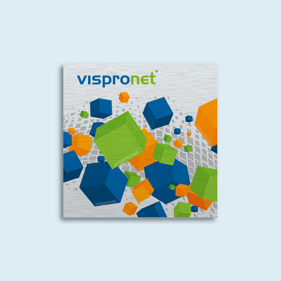 Impression sur composite aluminium, argent brossé - carré