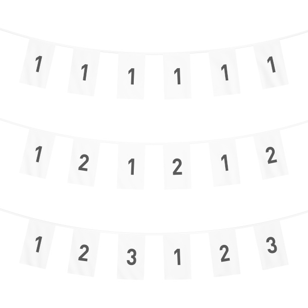 Guirlande de drapeaux - aperçu 1 motif, 2 motifs ou 3 motifs en alternance