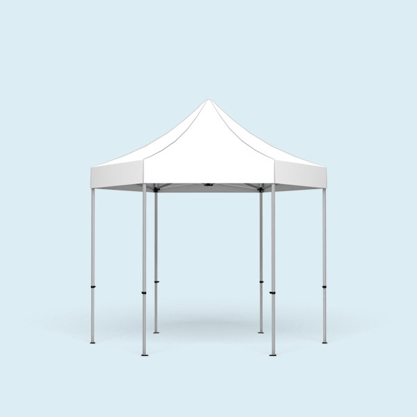 Pavillon Select Hexagon 3 m, toit et jupe blancs, non imprimés