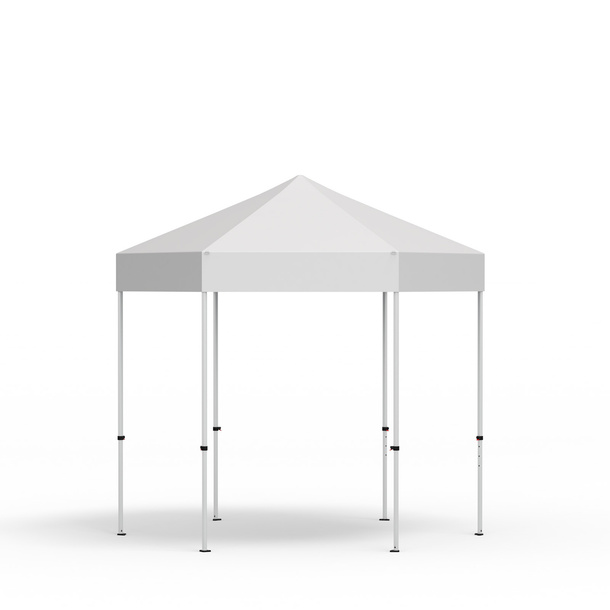 Tente pliante Select Hexagon 3 m, toit et volant blancs, sans impression