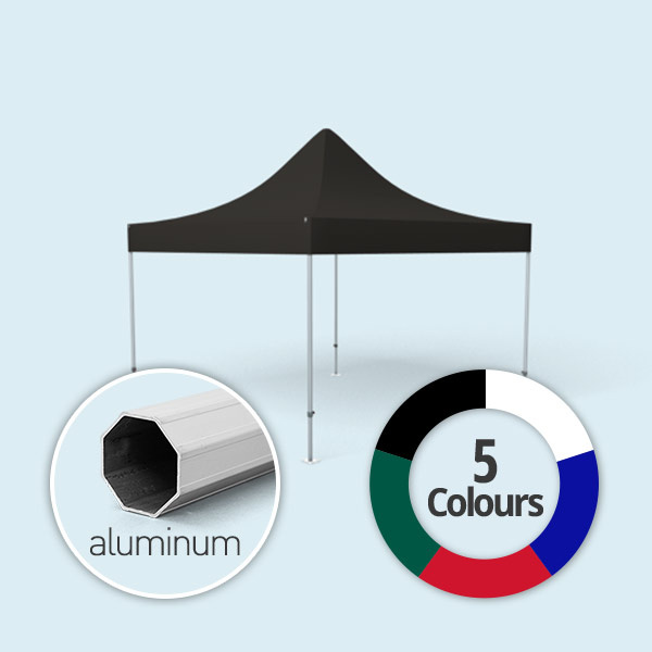 Pavillon pliable Premium, 5 couleurs de base, structure alu haute qualité