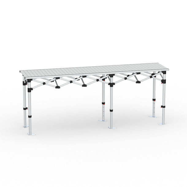 Table pliante en aluminium, 250 x 55 cm