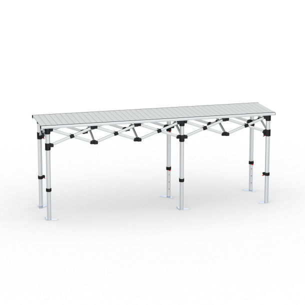 Table pliante alu, 250 x 55 cm, sans partie imprimée