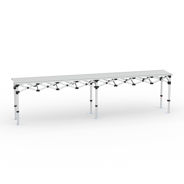 Table pliante en aluminium 380 x 55 cm