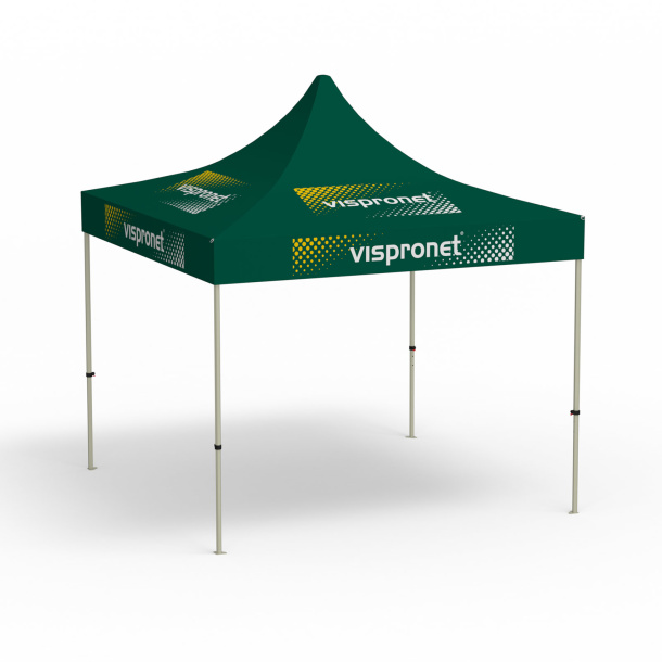 Pavillon pliable Basic, 3 x 3 m, vert, avec 8 logos impirmés
