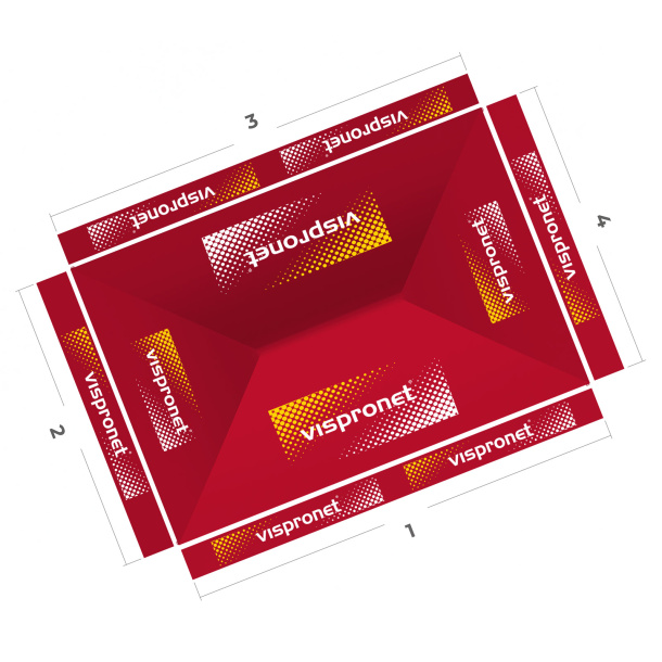 Pavillon pliable Basic 3 x 4,5 m, vue de dessus