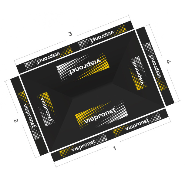 Pavillon pliable Basic 3 x 4,5 m, vue de dessus