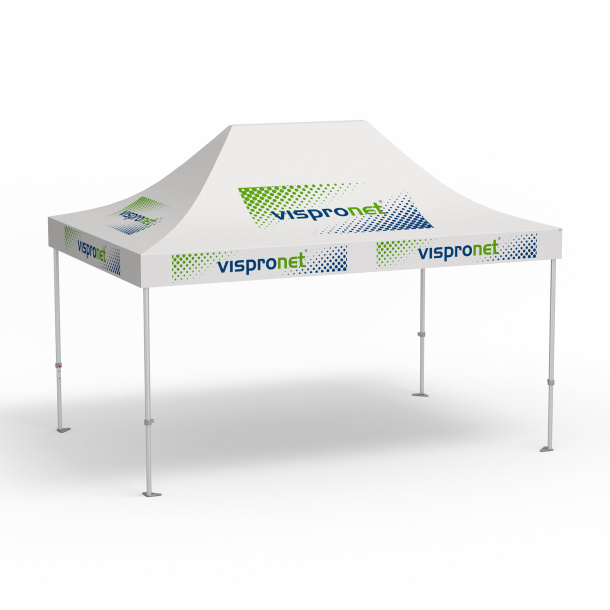 Pavillon pliable Premium, 3 x 4,5 m, blanc, 10 logos imprimés