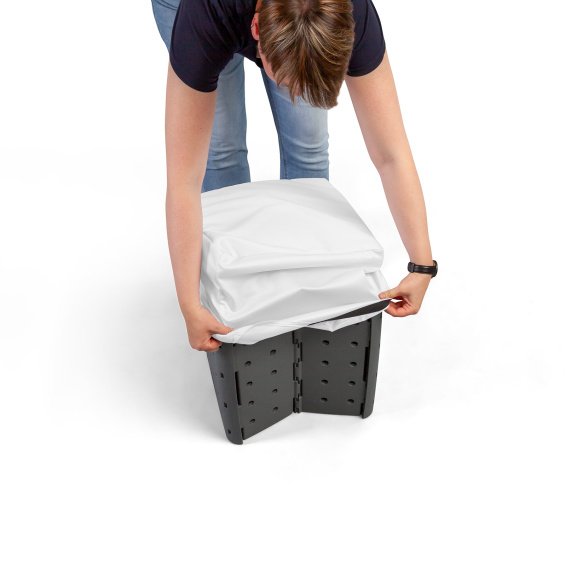 Housse avec coussin en mousse à enfiler simplement sur le Flatcube