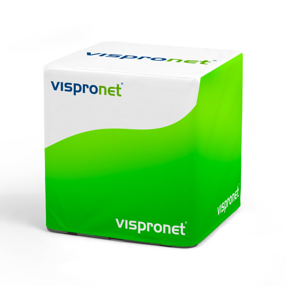 Flatcube - Cube d'assise pliable breveté avec housse imprimée