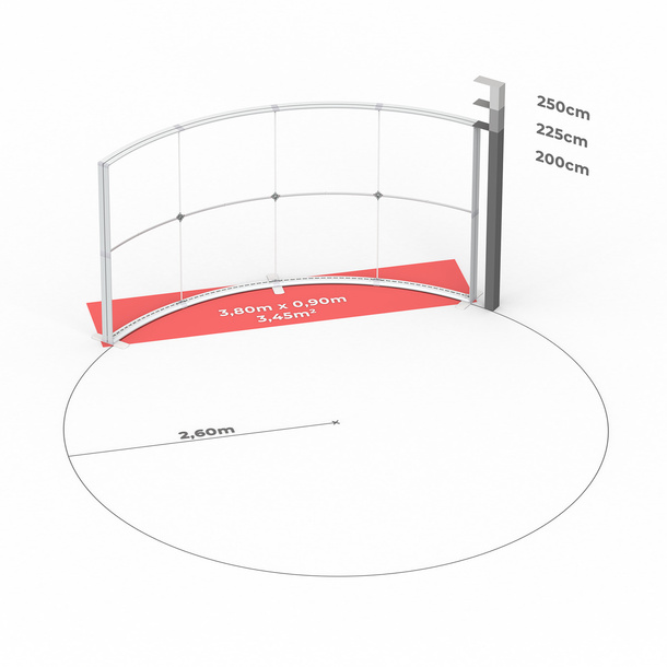 Dimensions techniques: Lightbox Flex Curved 400 cm