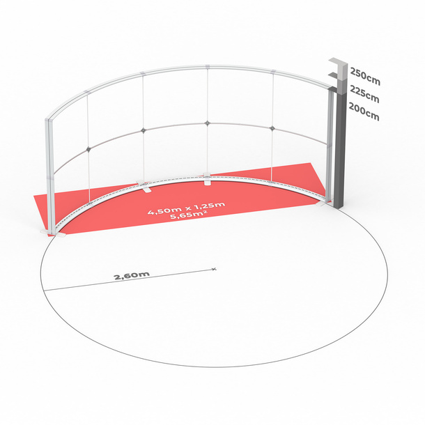 Dimensions techniques: Lightbox Flex Curved 500 cm