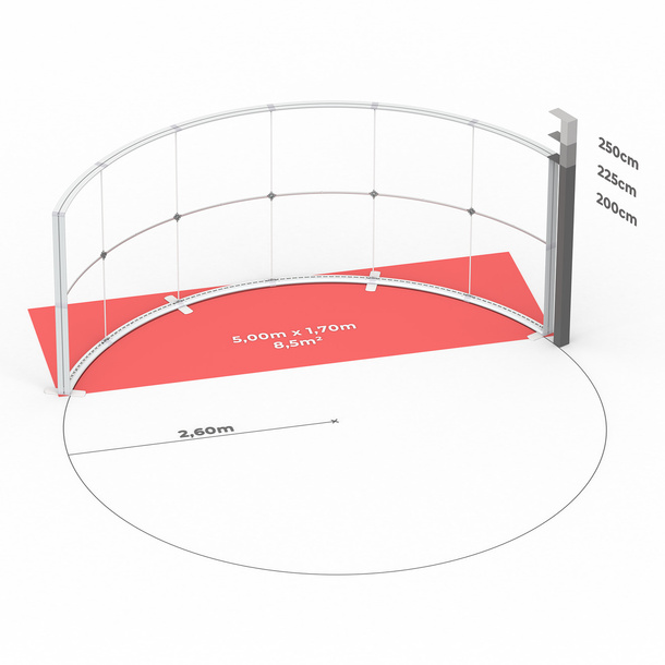Dimensions techniques: Lightbox Flex Curved 600 cm