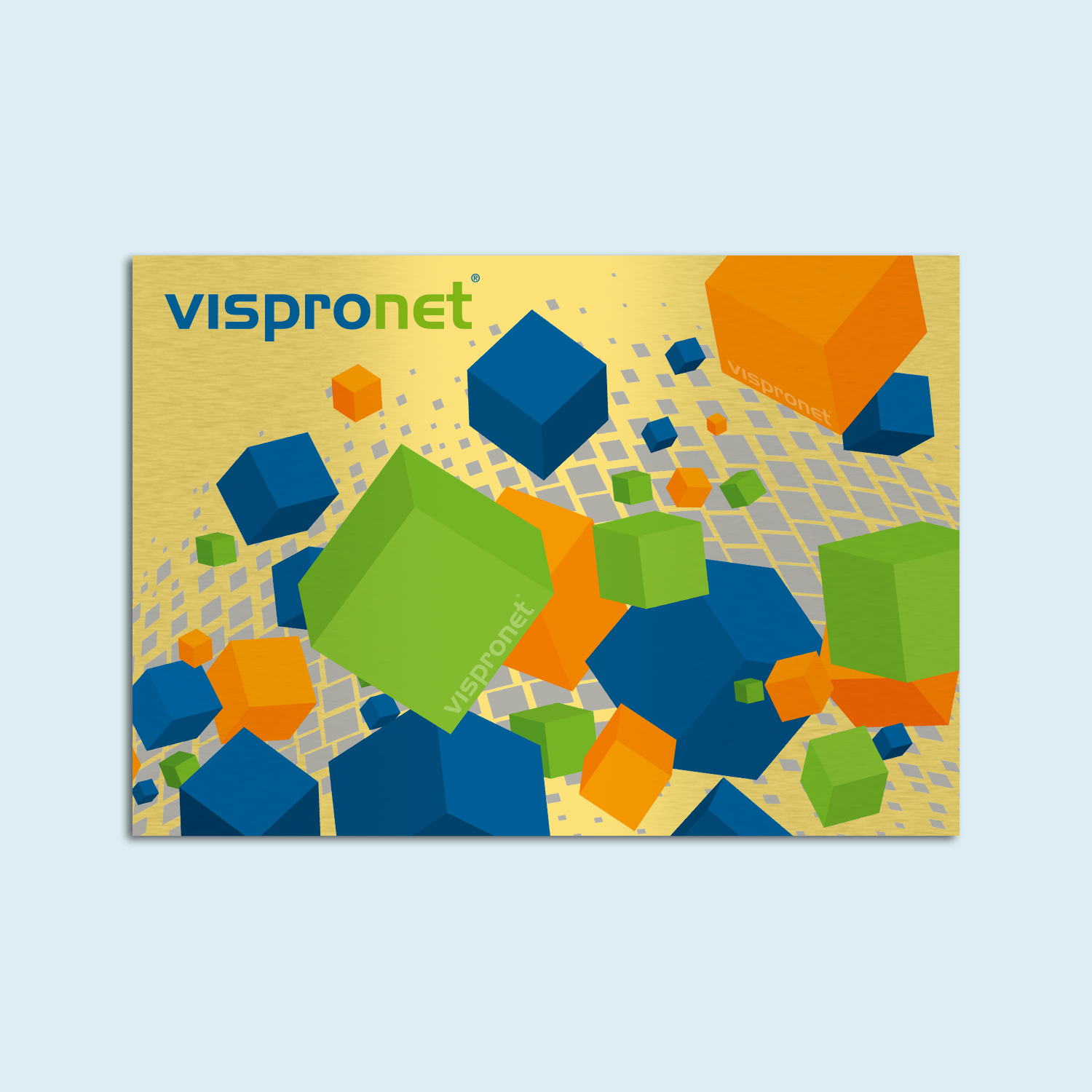 Impression sur composite aluminium, or brossé - format paysage