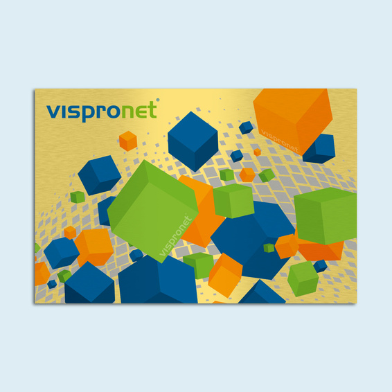 Impression sur composite aluminium, or brossé - format italien