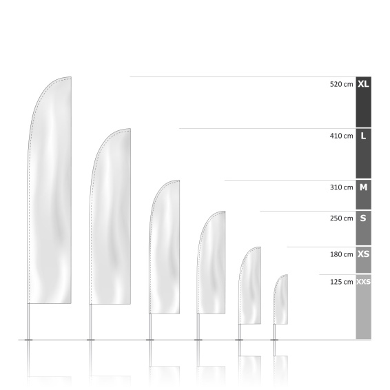 Bowflag® Basic bord inférieur droit, hauteurs du système – ourlet creux imprimé