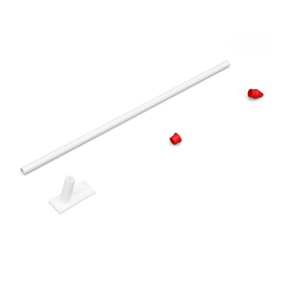 Support de drapeau 75°, à pointe rouge