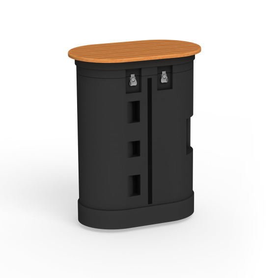 Valise rigide à roulettes avec plateau hêtre