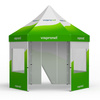 Tente pliante comprenant 1 paroi avec porte et 4 parois avec fenêtres panoramiques