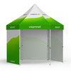 Tente pliante Select Hexagon 4 m, 4 parois pleines, avec impression