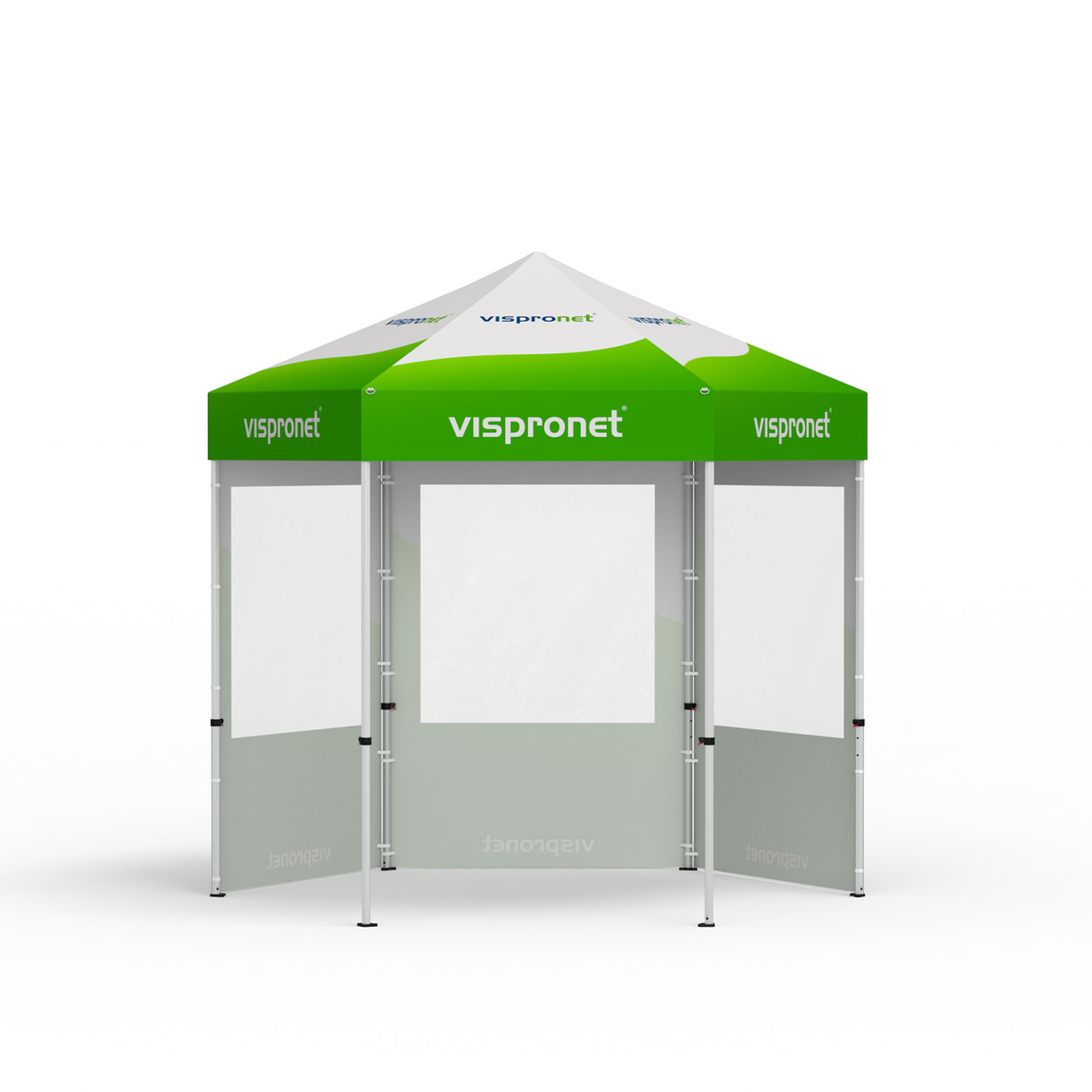 Tente pliante avec 3 parois et fenêtre panoramique