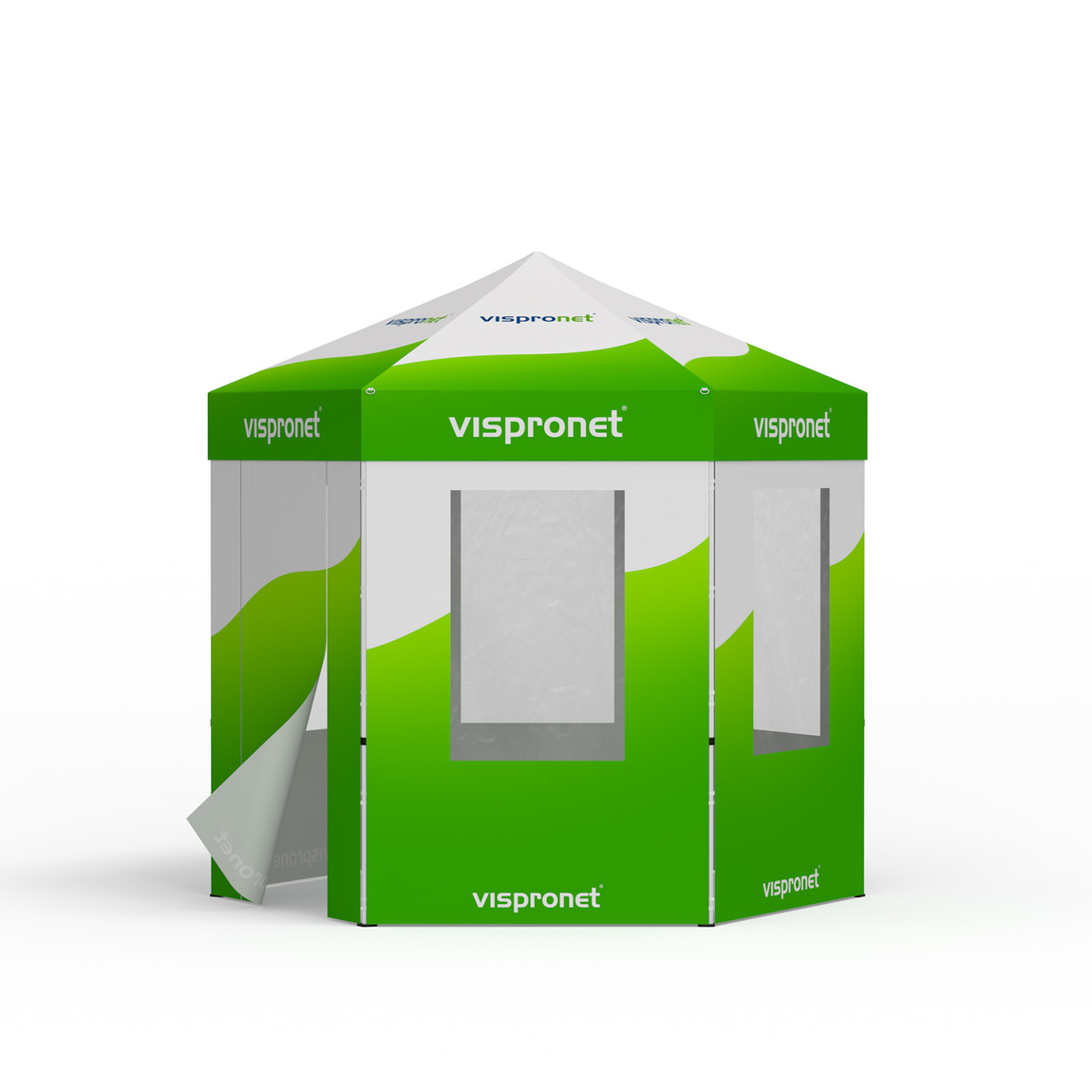 Tente pliable Hexagon 3 m, 6 cloisons - imprimées