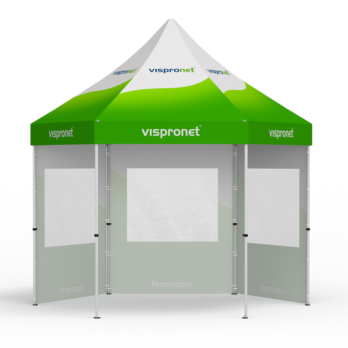 Pavillon pliant avec 3 cloisons à fenêtres panoramiques