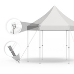 Tente pliante Select Hexagon avec kit de haubans (accessoire en option)
