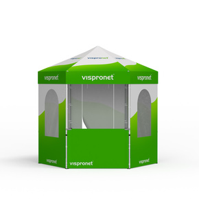 Tente pliable Select Hexagon 3 m - 6 cloisons, imprimée