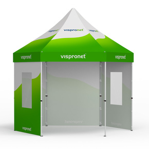 Tente pliable Select Hexagon 4 m - 4 cloisons, imprimée