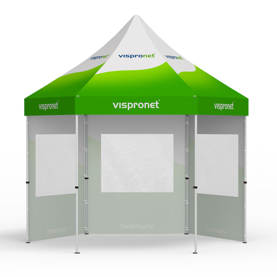 Pavillon pliant avec 3 cloisons à fenêtres panoramiques