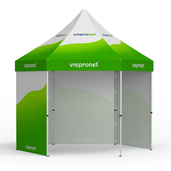 Tente pliante Select Hexagon 4 m, 4 parois pleines, avec impression