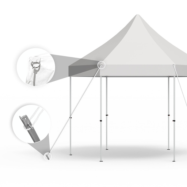 Pavillon pliable Select Hexagon sécurisé et kit d'ancrage (en option)
