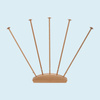 Support drapeaux de table, bois - 5 mâts alignés