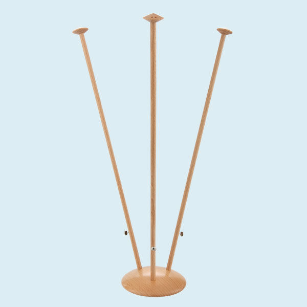 Support drapeaux de table, bois - alignement de 3 mâts