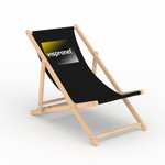 Chaise longue en bois Eco, sans accoudoirs, avec impression de logo