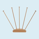 Support drapeaux de table, bois - 5 mâts alignés