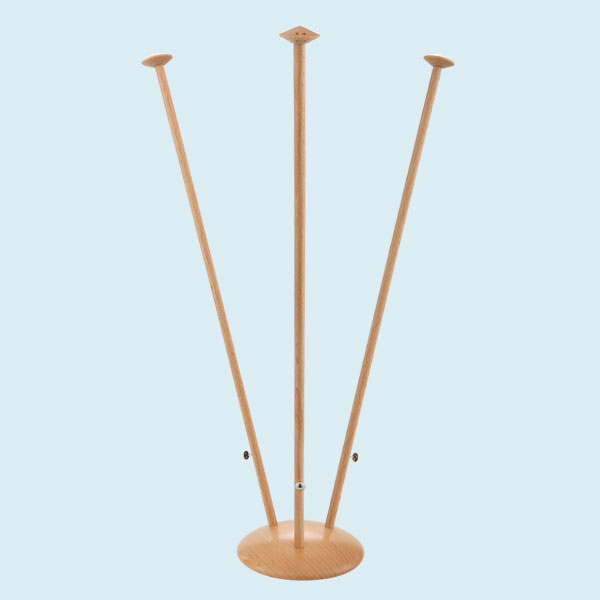 Support drapeaux de table, bois - alignement de 3 mâts